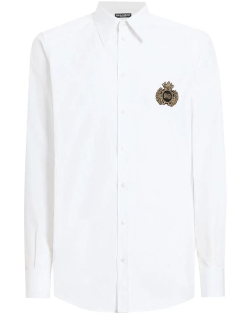 Dolce & Gabbana Overhemd Met Logopatch in het White voor heren