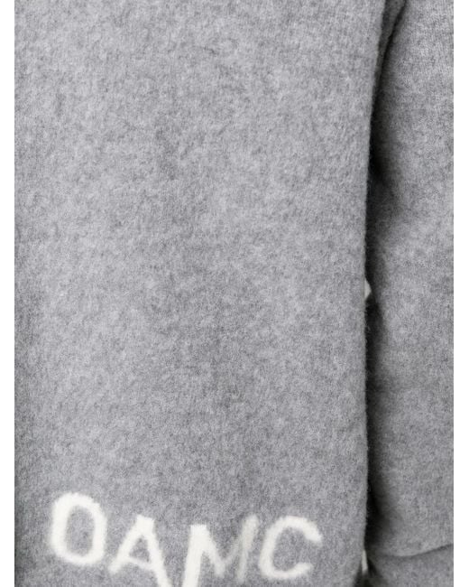 OAMC Gray Intarsia-Knit Logo Wool=Blend Jumper for men