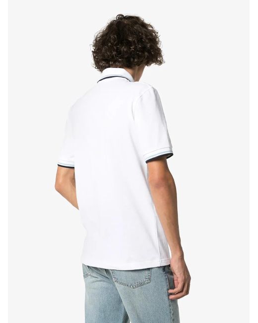 Fred Perry White Striped Trim Polo Shirt for men