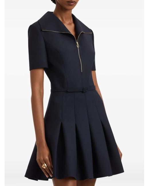Oscar de la Renta ジップアップ ミニドレス Blue