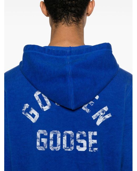 Golden Goose Deluxe Brand Hoodie Met Logoprint in het Blue voor heren