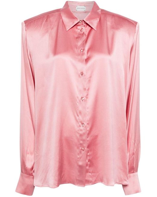 Magda Butrym Pink Long-sleeved Silk-satin Shirt
