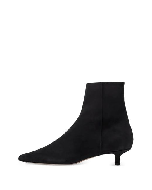 Aeyde Black Sofie Pointed-Toe Suede Ankle Boots