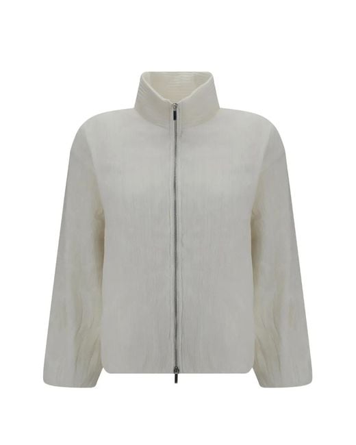 GONGDID DESIGN Gray High-Neck Bomber Jacket