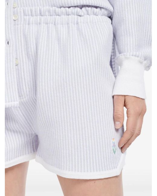 Barrie White Striped Shorts