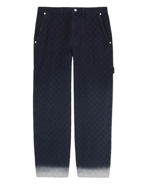Gucci Gg Broek Met Monogram-Print in het Blue voor heren