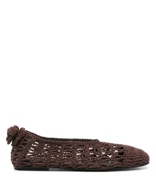 Magda Butrym Brown Square-Toe Ballet Flats