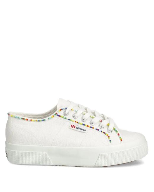 Superga White 2740 Multicolour Beads Sneakers