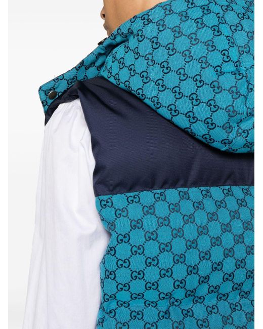 Gucci Donsjack Met GG Logo in het Blue voor heren