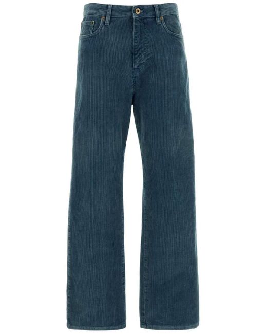 Miu Miu Blue Hose mit Logo-Patch