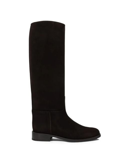 MARETTO® Black Suede Knee-High Boots