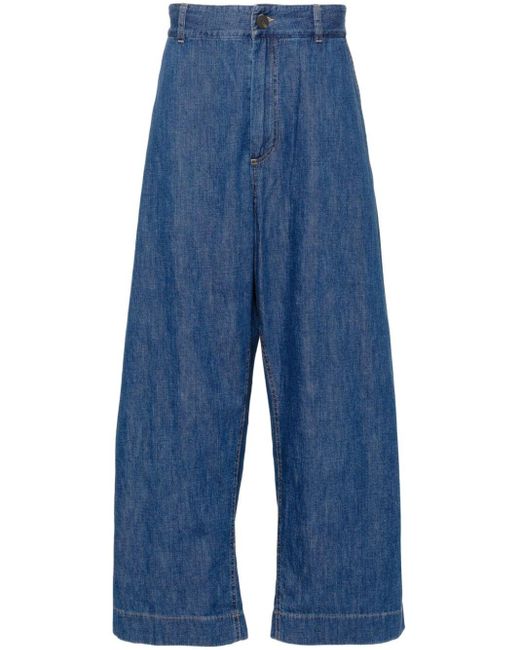 Studio Nicholson Halbhohe Wide-Leg-Jeans in Blue für Herren
