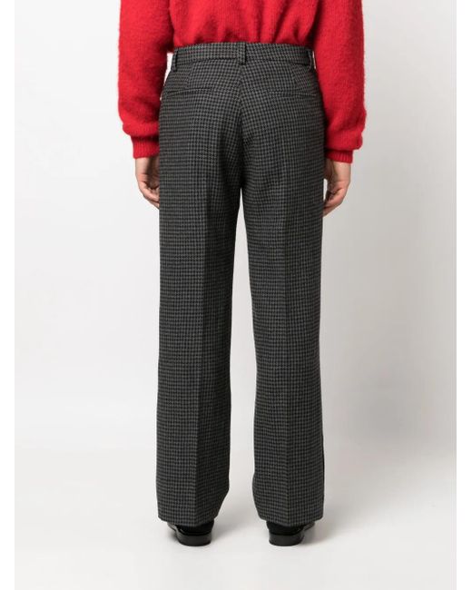 Nanushka Black Wilco Houndstooth-Pattern Trousers for men