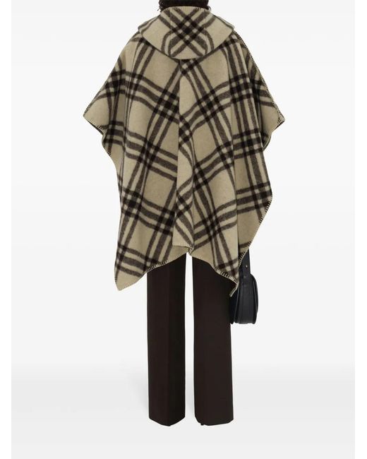 Burberry Black Reversible Checkered Cape