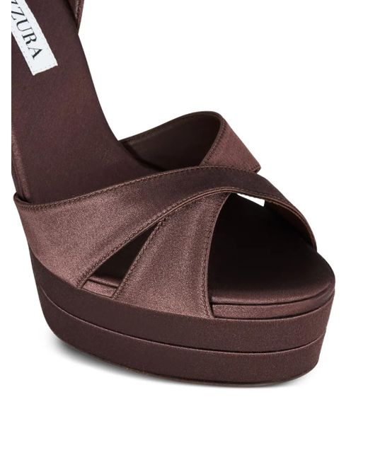 Aquazzura Brown 130Mm Divine Plateau Sandals