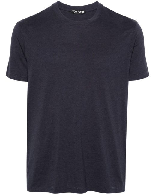 Tom Ford T-shirt Met Geborduurd Logo in het Blue voor heren