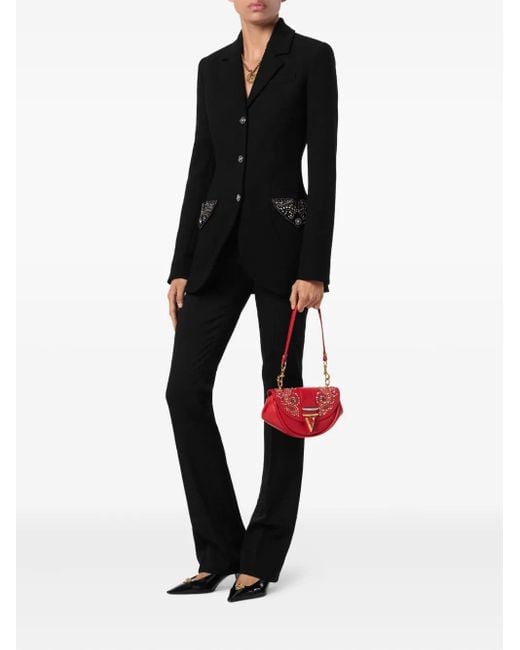 Versace Black Embellished Pocket Wool Jacket