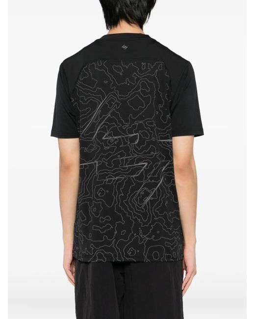 REPRESENT 247 Black Contour Run T-Shirt for men