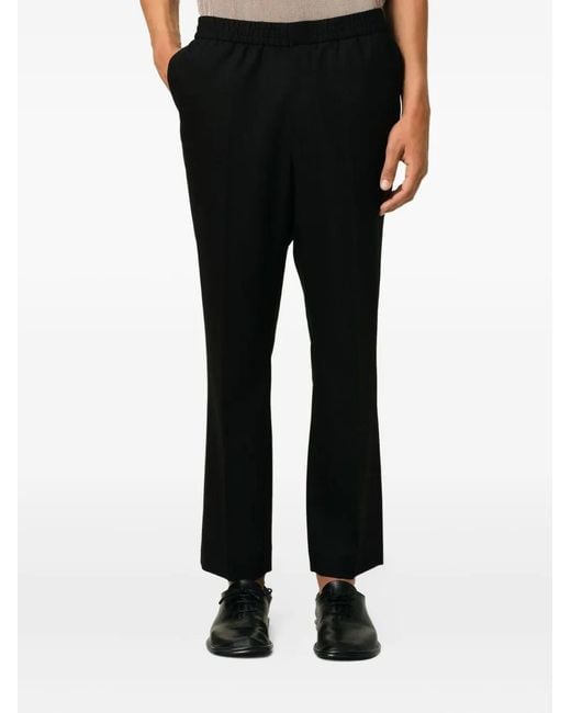 AMI Straight Wollen Broek in het Black voor heren