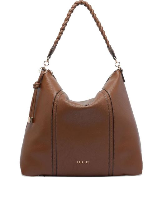 Liu Jo Brown Logo-Lettering Shoulder Bag