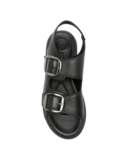 SERGIO MORETTI FIRENZE Black Buckle-Fastening Slingback Sandals
