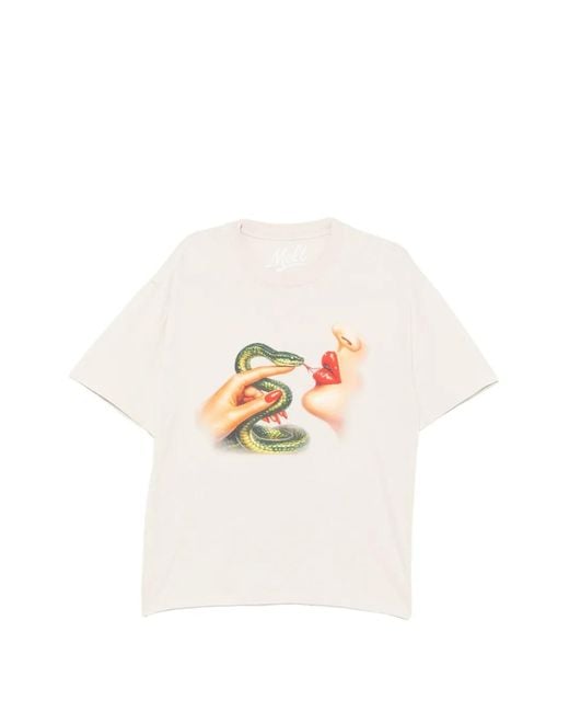 Melt White Graphic-Print T-Shirt for men