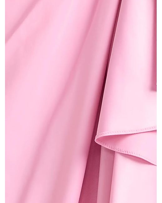 Tadashi Shoji Pink Lena One-Shoulder Ruffled Gown Dress