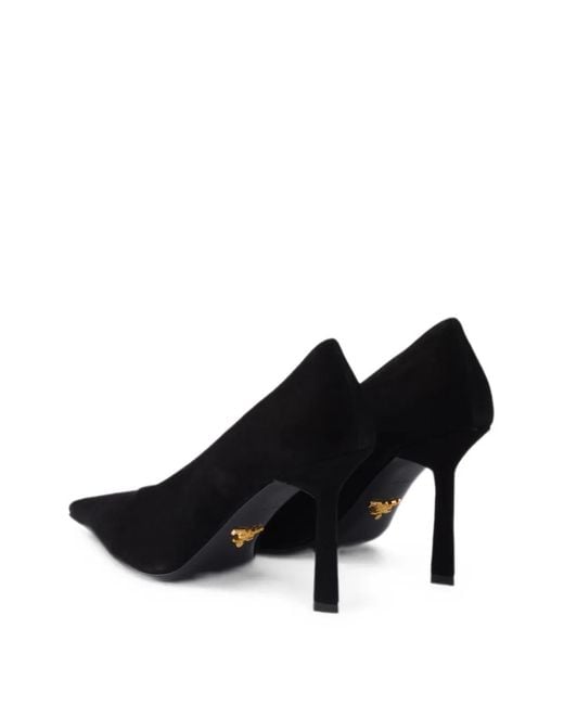 Prada Black Suede Pointy-Toe Pumps