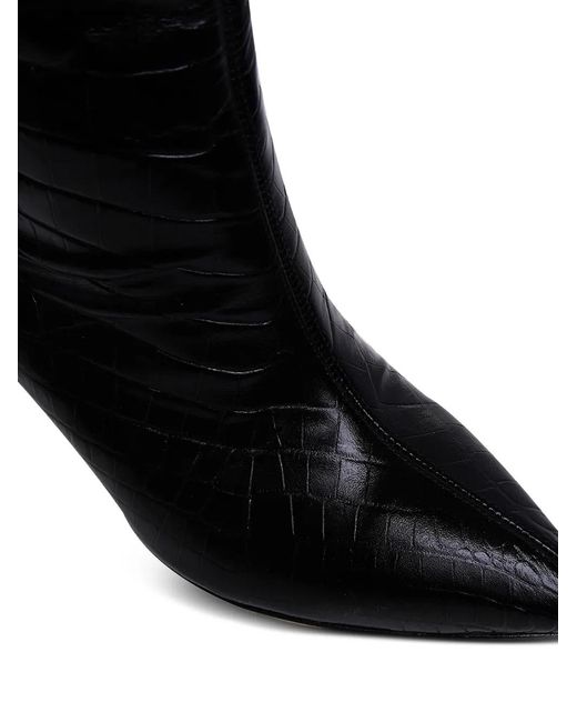 Ginissima Black 65Mm Milla Embossed-Pattern Knee Boots