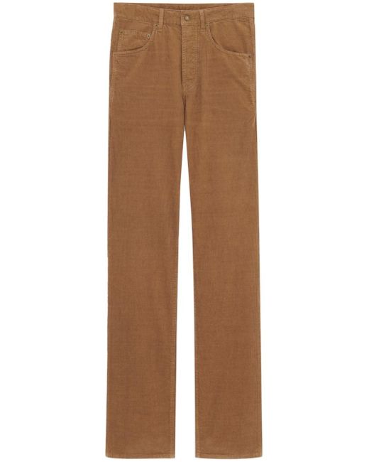 Saint Laurent Brown Corduroy Straight-leg Trousers for men