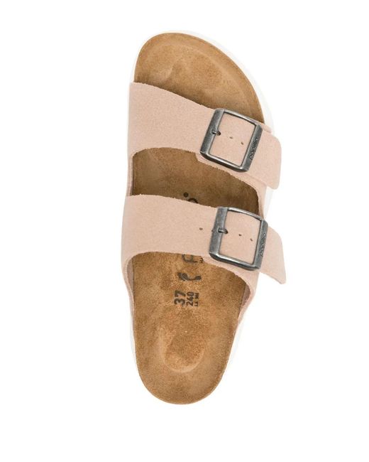 Birkenstock White Arizona Chunky Buckle-Straps Slides