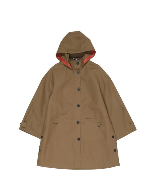 Bimba Y Lola Natural Buttoned Hooded Coat