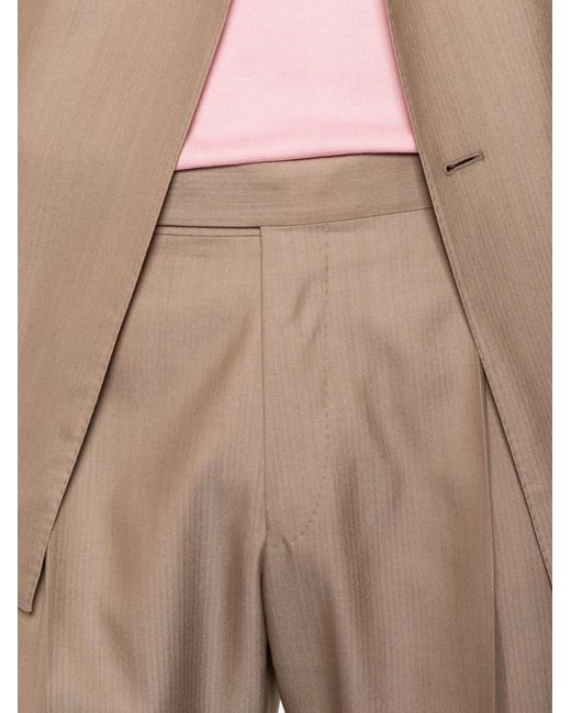 Caruso Natural Costume À Veste À Boutonnière Croisée for men