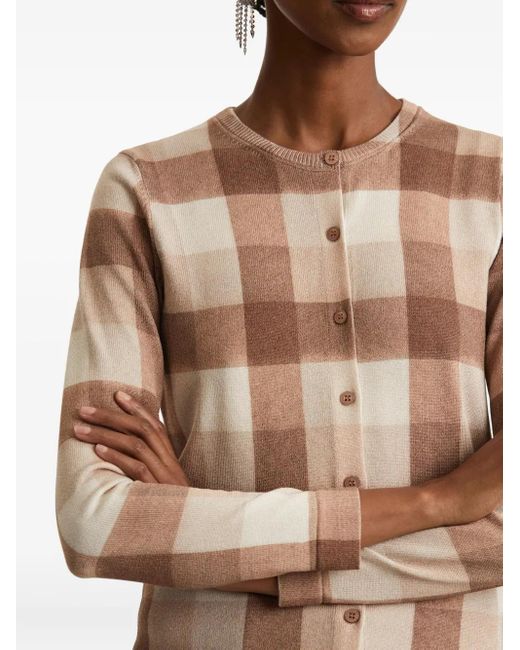 Oscar de la Renta Vest Met Gingham Ruit in het Brown