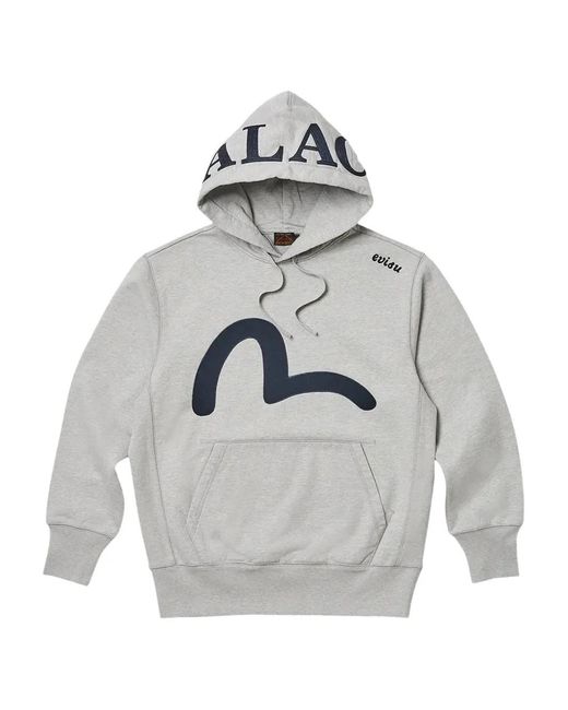 Palace Gray X Evisu Seagull Hoodie for men