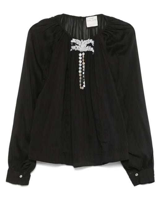 Forte_forte Black Embroidered Blouse