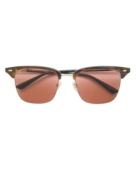 Clubmaster style sunglasses di Gucci in Brown da Uomo