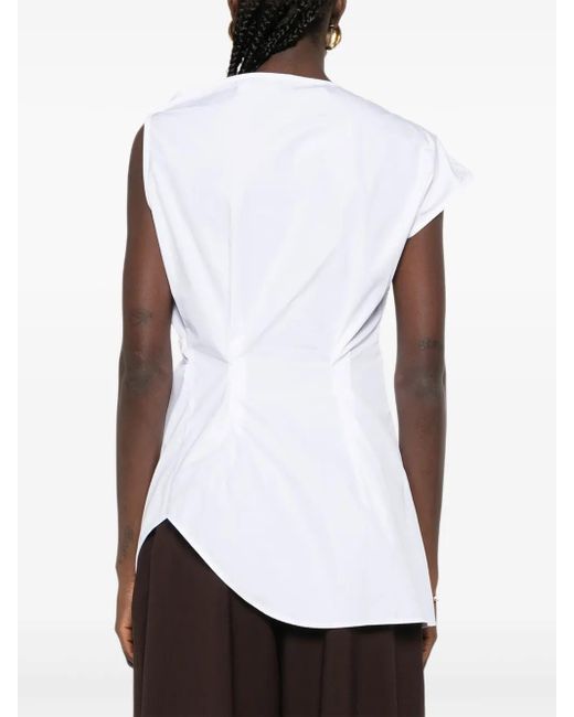 Rohe White Asymmetrisches Top Mit Drapierung