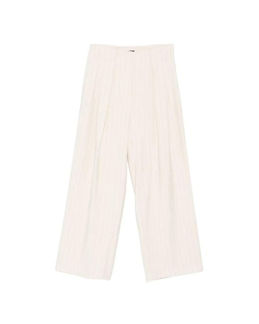 Liu Jo White Stripe-Pattern Trousers