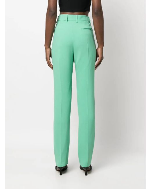 Emporio Armani Green Straight-Leg Crepe Trousers