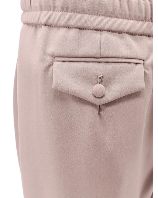 Dolce & Gabbana Pink Wool Poplin Jogging Trousers for men