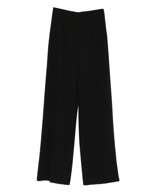 Patrizia Pepe Black High-Waist Straight-Leg Trousers