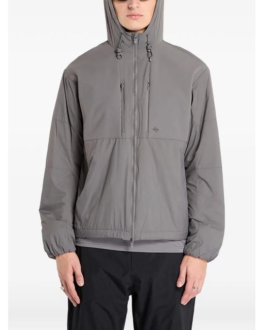Represent Gray 247 Panelled Insulated Hodded Jacket for men