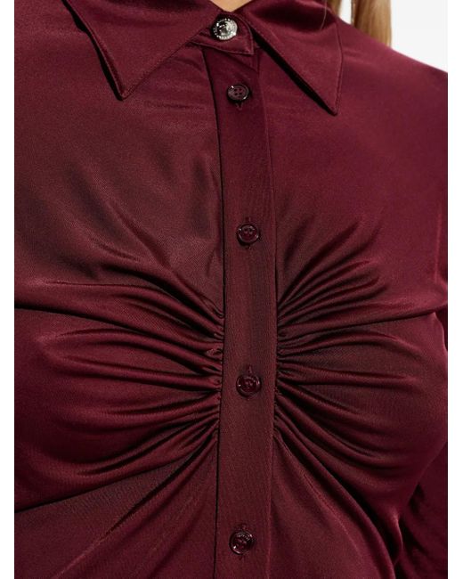 Versace Gathered-Detail Mini Dress