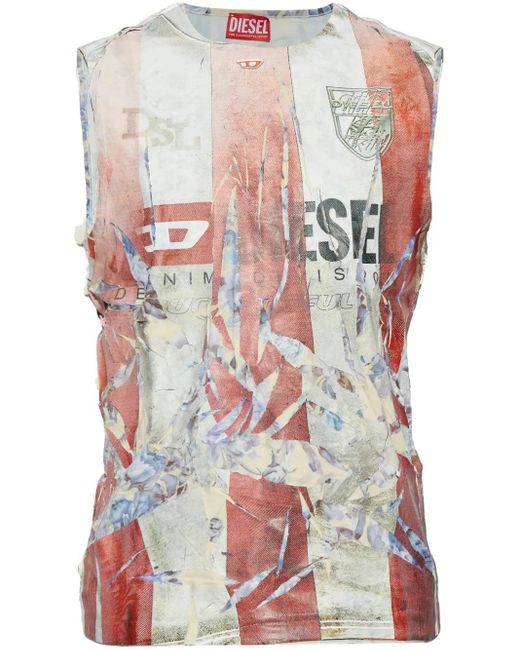 DIESEL T-per-stripe トップ White