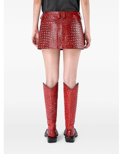 CAMPERLAB Zip Textured Leather Skirt