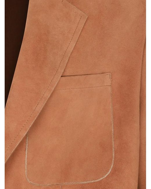 Canali Brown Single-Breasted Suede Jacket for men