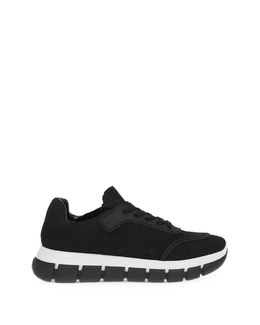Moschino Black Perforated Track-Sole Sneakers