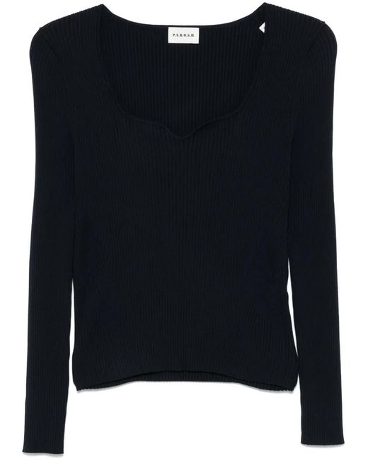 Pull Nervuré P.A.R.O.S.H. en coloris Black