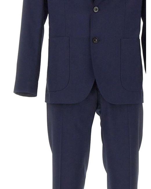 Boglioli Blue Virgin Wool Suit for men
